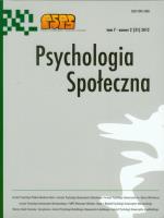 Opakowanie Psychologia Społeczna tom 7 nr 2 (21) 2012