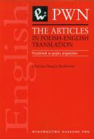 Okładka książki The articles in polish-english translation