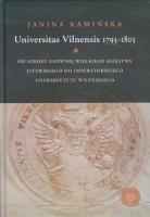 Okładka książki Universitas Vilnensis 1793-1803