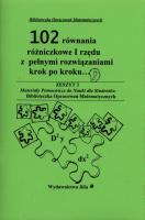 Okładka książki 102 równania różniczkowe I rzędu
