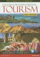 English for International Tourism Pre-Intermediate Coursebook z płytą DVD. Autor: Dubicka Iwonna, OKeeffe Margaret. SmakLiter.pl Okładka książki English for International Tourism Pre-Intermediate Coursebook z płytą DVD