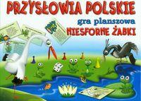 Gra planszowa. Przysłowia polskie- niesforne żabki. Autor: praca zbiorowa. SmakLiter.pl Okładka książki Gra planszowa. Przysłowia polskie- niesforne żabki