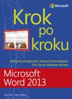 Microsoft Word 2013. Krok po kroku. Autor: Joyce Cox, Joan Lambert. SmakLiter.pl Okładka książki Microsoft Word 2013. Krok po kroku