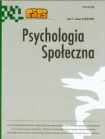 Opakowanie Psychologia Społeczna tom 7 nr 4 (23) 2012