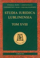 Opakowanie Studia Iuridica Lublinensia tom XVIII