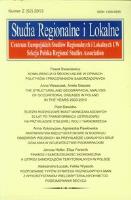 Opakowanie Studia Regionalne i Lokalne 2 (52) 2013