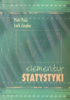 Elementy statystyki. Autor: Łopuszański Piotr, Zaręba Lech. SmakLiter.pl Okładka książki Elementy statystyki