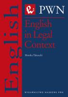 English in Legal Context. Autor: Takeuchi Monika. SmakLiter.pl Okładka książki English in Legal Context
