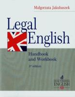 Legal English Handbook and Workbook. Autor: Jakubaszek Małgorzata. SmakLiter.pl Okładka książki Legal English Handbook and Workbook