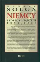 Okładka książki Niemcy sądzący i sądzeni 1939- 2000