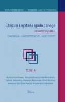 Oblicza kapitału społecznego uniwersytetu. Autor: Bochno Ewa, Maria Dudzikowa, Marciniak Mateusz. SmakLiter.pl Okładka książki Oblicza kapitału społecznego uniwersytetu