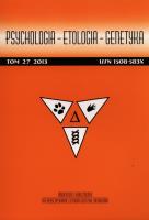 Opakowanie Psychologia etologia genetyka 27/2013