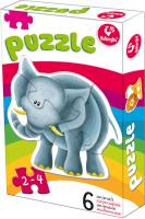 Puzzle 6 zwierzątek 18. Wydawca: Kukuryku. SmakLiter.pl Opakowanie Puzzle 6 zwierzątek 18