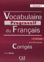 Okładka książki Vocabulaire progressif du français Avancé Klucz 2. edycja