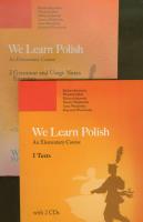 We Learn Polish T.1-2 + 2 CD. Autor: Bartnicka Barbara, Jekiel Wojciech, Jurkowski Marian. SmakLiter.pl Okładka książki We Learn Polish T.1-2 + 2 CD