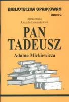 Biblioteczka opracowań nr 002 Pan Tadeusz. Autor: Urszula Lementowicz. SmakLiter.pl Okładka książki Biblioteczka opracowań nr 002 Pan Tadeusz