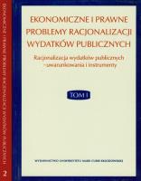 Opakowanie Ekonomiczne i prawne problemy racjonalizacji wydatków publicznych tom 1- 2