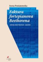 Faktura fortepianowa Beethovena. Autor: Irena Poniatowska. SmakLiter.pl Okładka książki Faktura fortepianowa Beethovena