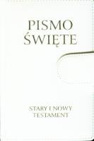 Okładka książki Pismo Święte ST i NT małe białe z zapięciem