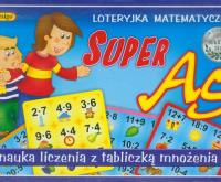 Super AS Loteryjka matematyczna. Wydawca: Adamigo. SmakLiter.pl Opakowanie Super AS Loteryjka matematyczna