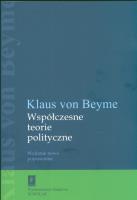 Współczesne teorie polityczne. Autor: Beyme Klaus. SmakLiter.pl Okładka książki Współczesne teorie polityczne