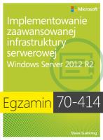 Egz. 70-414: Implementowanie zaawansowanej infras.. Autor: Suehring Steve. SmakLiter.pl Okładka książki Egz. 70-414: Implementowanie zaawansowanej infras.
