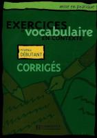 Exercices de vocabulaire en Contexte niveau debutant Corriges. Autor: Eluerd Roland. SmakLiter.pl Okładka książki Exercices de vocabulaire en Contexte niveau debutant Corriges