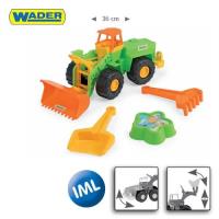 Koparka 36 cm z kompletem do piasku. Wydawca: Wader. SmakLiter.pl Opakowanie Koparka 36 cm z kompletem do piasku