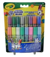 Mini kleje brokatowe 16 sztuk. Wydawca: Crayola. SmakLiter.pl Opakowanie Mini kleje brokatowe 16 sztuk