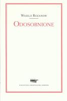Odosobnionie. Autor: Rozanow Wasilij. SmakLiter.pl Okładka książki Odosobnionie