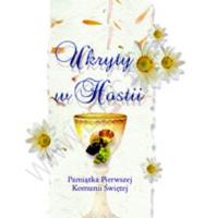 Pamiątka I Komunii Świętej. Ukryty w Hostii + CD. Autor: Beata Kołodziej. SmakLiter.pl Okładka książki Pamiątka I Komunii Świętej. Ukryty w Hostii + CD