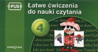 PUS Łatwe ćwiczenia do nauki czytania cz. 4. Autor: Małgorzata Chromiak. SmakLiter.pl Okładka książki PUS Łatwe ćwiczenia do nauki czytania cz. 4