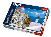 Okładka książki Puzzle 1500 Santorini, Grecja TREFL