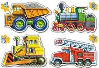 Puzzle x 4 - Pojazdy CASTOR. Autor:   Praca zbiorowa. SmakLiter.pl Okładka książki Puzzle x 4 - Pojazdy CASTOR