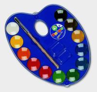 Opakowanie Farby wodne w pastylkach 12 kolorów + pędzelek paletka