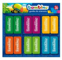 Opakowanie Gumki do ścierania Bambino 36 sztuk display