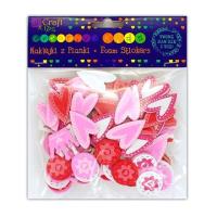 Okładka książki Naklejki z pianki z nadrukiem 120 szt. Serca, Korony, Kwiatki