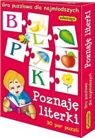 Poznaję literki Gra puzzlowa. Autor: Kwasek Antonina. SmakLiter.pl Okładka książki Poznaję literki Gra puzzlowa