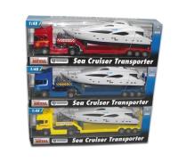 Okładka książki Samochód ciężarowy Scania laweta z łodzią motorową 1:48