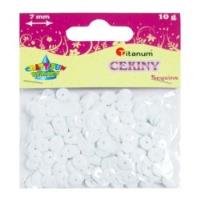 Opakowanie Cekiny okrągłe 7 mm białe