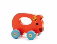 Drewniana zabawka na kółkach Gaston. Wydawca: Djeco. SmakLiter.pl Opakowanie Drewniana zabawka na kółkach Gaston