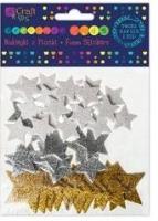 Okładka książki NAKLEJKI Z PIANKI GWIAZDKI BROKAT 45 SZT-DP CRAFT BPZ