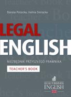Legal English Niezbędnik przyszłego prawnika Teacher’s Book. Autor: Potocka Dorota, Halina Sierocka. SmakLiter.pl Okładka książki Legal English Niezbędnik przyszłego prawnika Teacher’s Book