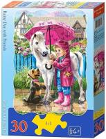 Puzzle 30 Rainy Day with Friends CASTOR. Wydawca: Castorland. SmakLiter.pl Opakowanie Puzzle 30 Rainy Day with Friends CASTOR