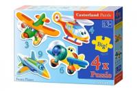 Puzzle x 4 Kontur - Funnu planes CASTOR. Wydawca: Castorland. SmakLiter.pl Opakowanie Puzzle x 4 Kontur - Funnu planes CASTOR