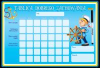 Tablica dobrego zachowania niebieska. Autor: Pogorzelska Julia. SmakLiter.pl Okładka książki Tablica dobrego zachowania niebieska