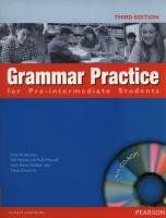 Grammar practice for Pre-Intermediate Students+ CD. Autor: Anderson Vicki, Holley Gill, Metcalf Robert. SmakLiter.pl Okładka książki Grammar practice for Pre-Intermediate Students+ CD