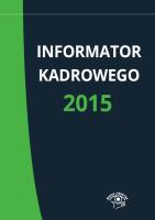 Informator kadrowego 2015. Autor: Praca zbiorowa. SmakLiter.pl Okładka książki Informator kadrowego 2015