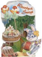 Okładka książki Karnet składany 3D - Zajączek z pisanką