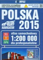 Okładka książki Polska 2015 Atlas samochodowy dla profesjonalistów 1:200 000